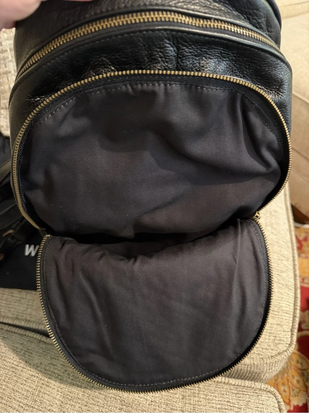 Wanderers Travel Co Pompeii Black Woven Leather Backpack Dust Bag EUC
